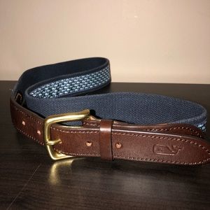 Vineyard Vines Whale Canvas Club Belt Size 34